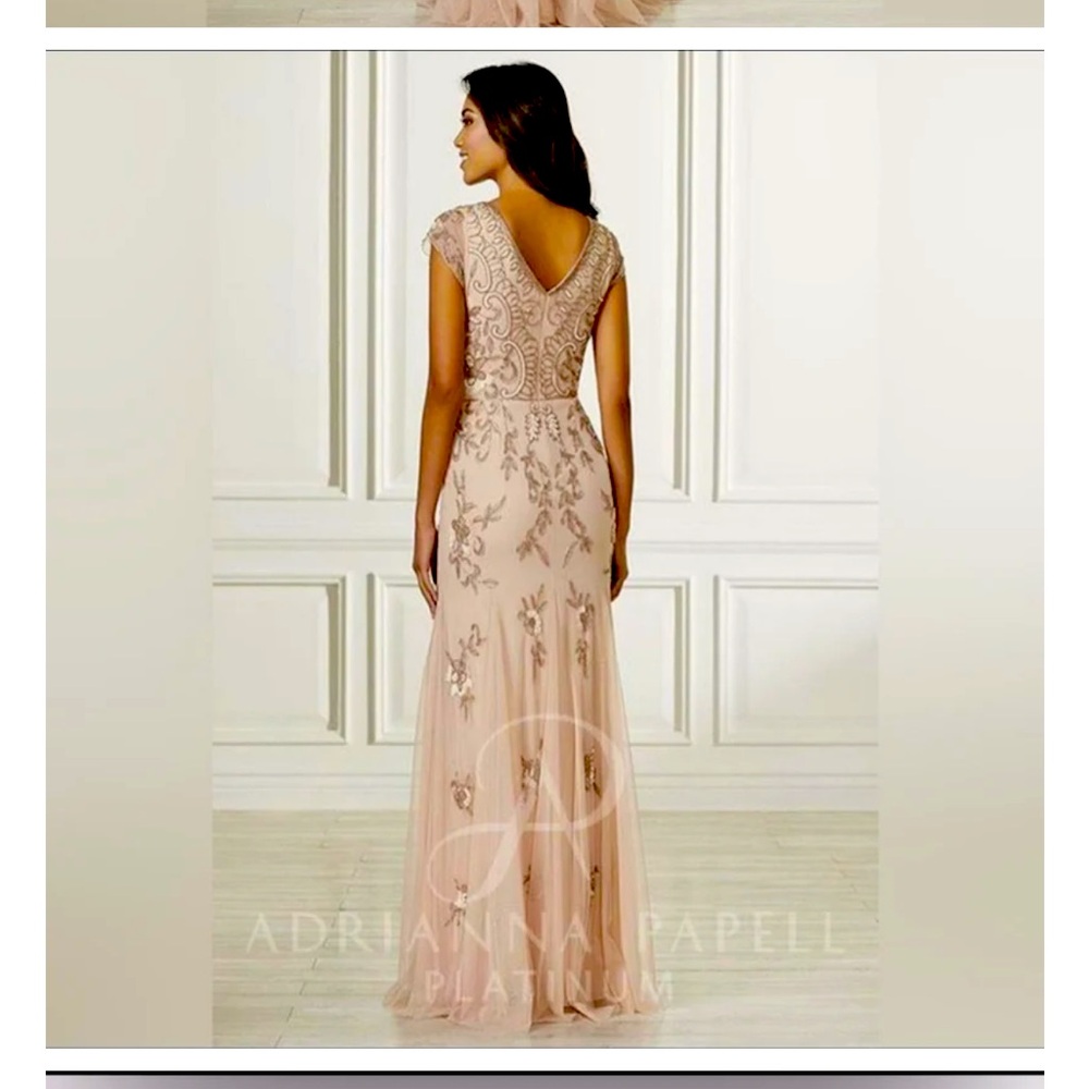 Adrianna Papell 40160 Floral Beaded Dress